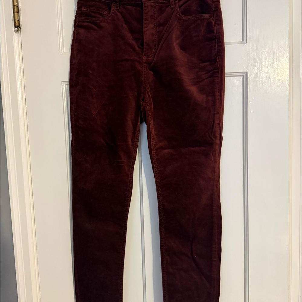 LOFT Rich Maroon Corduroy Trousers